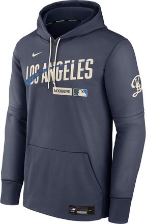 Nike Mens Los Angeles Dodgers Authentic Collection City Connect Nike Therma MLB Pullover Hoodie in Blue | NAC309CILD-HR3