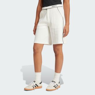 adidas Originals ADIDAS Originals Womens Premium Tailored Bermuda Shorts - Off-White - Size 8 UK