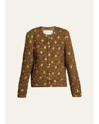Dries Van Noten Floral Cloqu&eacute; Jacquard Jacket