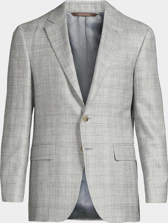 Canali Men & apos;s Wool Plaid Single-Breasted Sport Coat