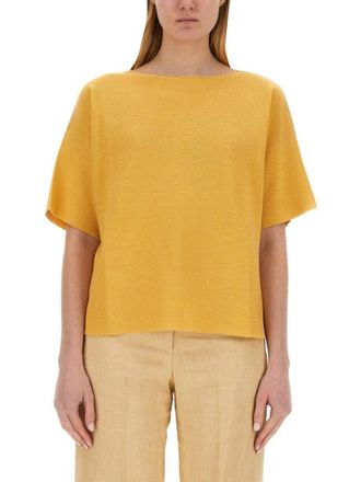 Fabiana Filippi Relaxed-Fit Cotton Top With Wide Neckline
