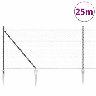 Berkfield Home Hexagon Fence Grey 1.4x25 m Steel