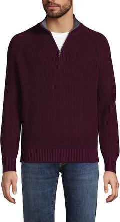 Lands End Drifter Quarter Zip Sweater in Lush Burgundy at Nordstrom, Size Xx-Large