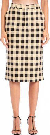 SER.O.YA Carl Linen Midi Skirt In Classic Gingham