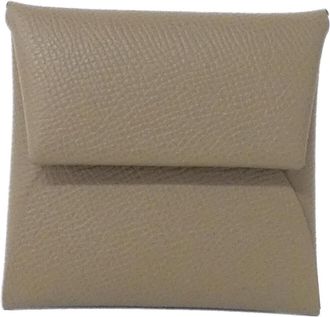 Herm&egrave;s Etoupe Gray Epsom Leather Coin Purse/Coin Case (Pre-Owned)