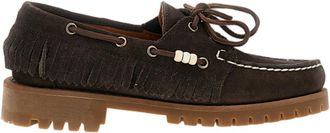 Sebago Handcrafted Waxed Suede Moccasins With Beaded Accents