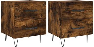 vidaXL Vidaxl - Bedside Cabinets 2 pcs Smoked Oak 40x35x47.5 cm Engineered Wood