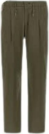 Herno Broeken, Dames, Groen, L, Katoen, Militair groene katoenen stretchbroek