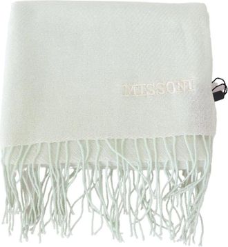 Missoni Cashmere Sjaal met Franjes - Heren - Wintersjaals - Wit - ONE Size - Kasjmier - Accessoires