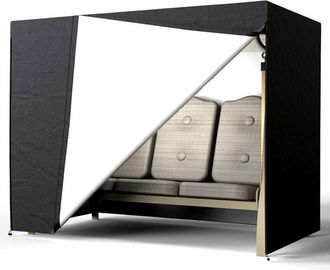 OEM Housse Balancelle - 220 X 125 X 175 Cm - Tissu Oxford 420d Impermeable Anti-uv Anti-poussiere - Pour Balancelle Jardin 3 Places - Noir