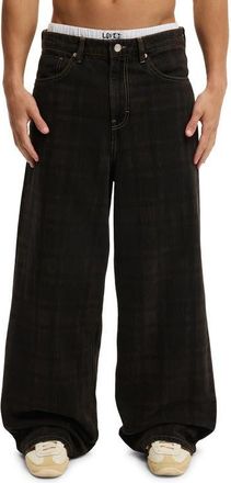 Cotton On Mens Super Baggy Jean in Deceiver Overdye Check at Nordstrom, Size 32 X 32