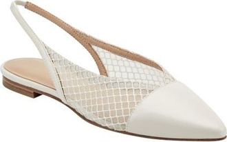 Marc Fisher Davin Pointed Toe Slingback Flat in Ivory at Nordstrom, Size 8.5