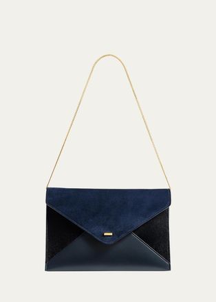 Khaite Grace Suede & Leather Envelope Clutch Bag
