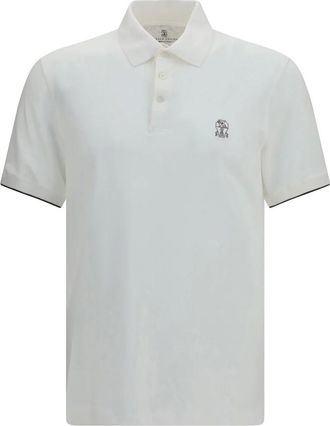 Brunello Cucinelli Camisa Polo de Algod&oacute;n Piqu&eacute; - Tops - Hombre - Blanco - L