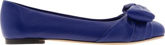 Ferragamo Varina Bow Leather Ballet Flats, Size 7 C