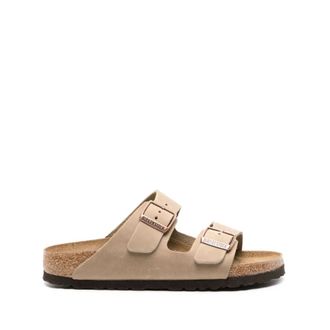 Birkenstock Sliders, female, Beige, Size: 11 US Arizona Narrow Fit