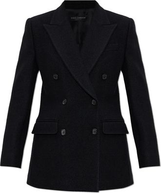Dolce & Gabbana Korte jas - Dames - Mantel - Zwart - XS - Wol - Jassen