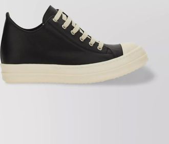 Rick Owens low-top leather sneaker contrast sole