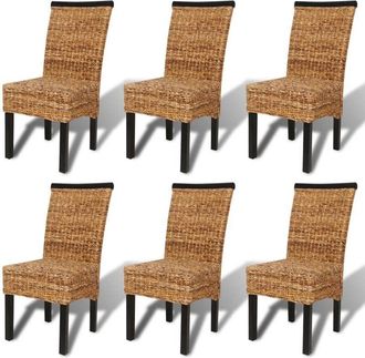 vidaXL Vidaxl - Sillas De Comedor 6 Unidades Madera Maciza De Mango Y Abac&aacute;
