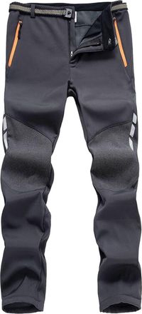 Generic Mens Outdoor Hiking Trousers, Waterproof Windproof Softshell Work Pants, Multi Pocket Tactical Combat Trousers with Zipper Pockets, Reinforced Knees, 