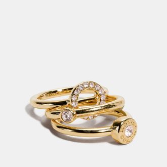 Coach Open Circle Halo Ring Set