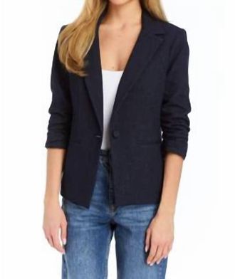 Drew Serena Scrunch Sleeve Blazer In Indigo