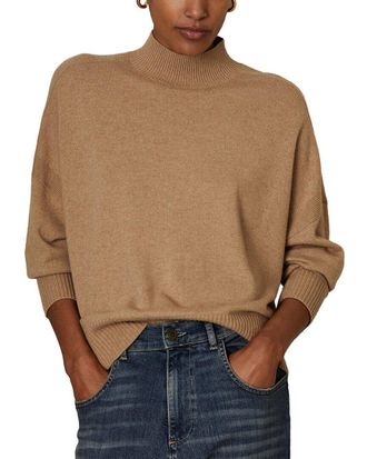 Reiss Alicia Knitted Funnel Neck Wool-Blend Top