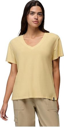 Prana Everyday V-neck T-Shirts Womens Workout Vanilla Bean : LG (Womens 12-14), Cotton