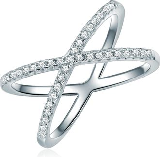 Lulu & Jane Womens Ring Sterling Silver - Size P