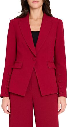Tahari by ASL One-Button Blazer in Mulberry at Nordstrom, Size 10
