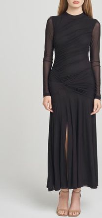 Wayf Selene Ruched Long Sleeve Dress in Black at Nordstrom, Size X-Small