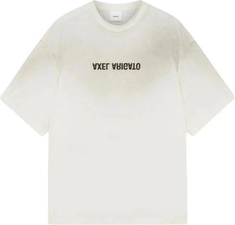 Axel Arigato Wit Logo Print Crew Neck T-shirt - Heren - T-shirts - Wit - XL - Tops
