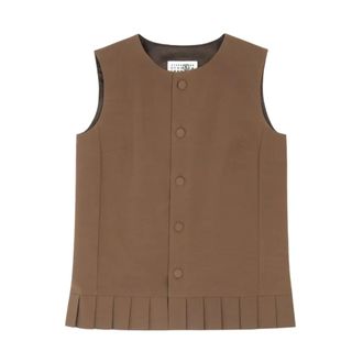 Maison Margiela Top in misto lana leggero - - Tops - Donna - Marrone - S