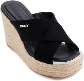 DKNY Maryn Espadrille Wedge Platform Sandal in Black at Nordstrom Rack, Size 6.5