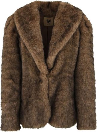 Aniye By Faux Fur Coat - Dames - Jassen - Bruin - M - Wol - Jassen