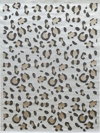 Nazar Rugs Alfombra estampado leopardo exterior - crema - 200x290