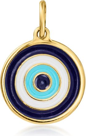 Ross-Simons Italian Multicolored Enamel Evil Eye Charm in 14kt Yellow Gold