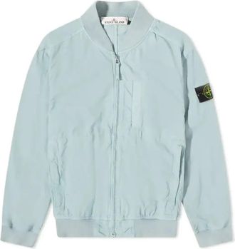Stone Island Cupro Cotton Twill Bomber Jacket Sky Blue 781542629-V0041