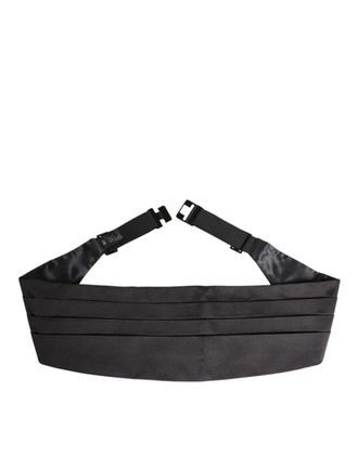 Dolce & Gabbana Black Men 100% Silk Belt Wide Waist Mens Cummerbund