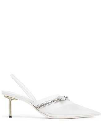 Coperni Zip slingback pumps - women - PVC/PVC/Leather - 40 - White