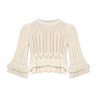 Isabel Marant Norma Sweater - Dames - Ronde hals truien - Beige - S - Katoen - Truien & Vesten