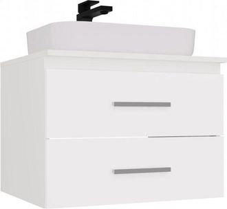 Topeshop Nel - Armario De Ba&ntilde;o Para Lavabo, 2 Cajones, Blanco - 60&times;45&times;50 Cm