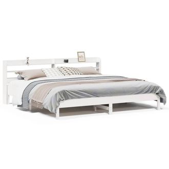 Berkfield Home Bed Frame without Mattress White 200x200 cm Solid Wood Pine