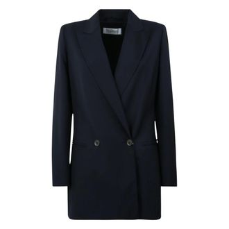 Max Mara Dames, Jassen, Blauw, Maat: M Wol