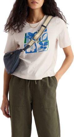Seasalt Cornwall Copseland Organic Cotton Graphic T-Shirt in Cutout Pansy Chalk at Nordstrom, Size 20 Us