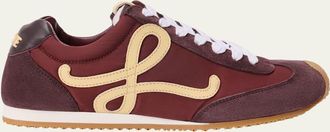 Loewe Mens Ballet Runner 2 Nylon and Suede Sneakers