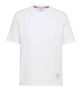 Thom Browne White Solid Crew Neck T-Shirt