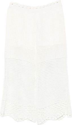 Iro Womens Crochet Knit Wide-Leg Trousers