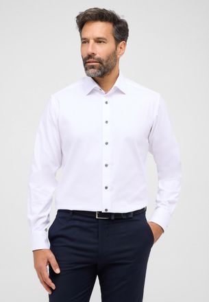 Eterna Langarmhemd ETERNA MODERN FIT, Herren, Gr. 45, Normalgr&ouml;ssen, weiss (wei&szlig;), 100% Baumwolle, tailliert, Manschette, Hemden Langarmhemd, NON IRON (b&uuml;gel