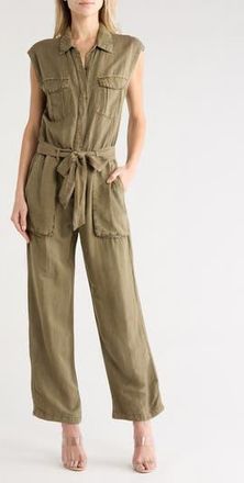 Young Fabulous & Broke Cuba Belted Linen Blend Jumpsuit in Uniform Pigment at Nordstrom Rack, Size Small